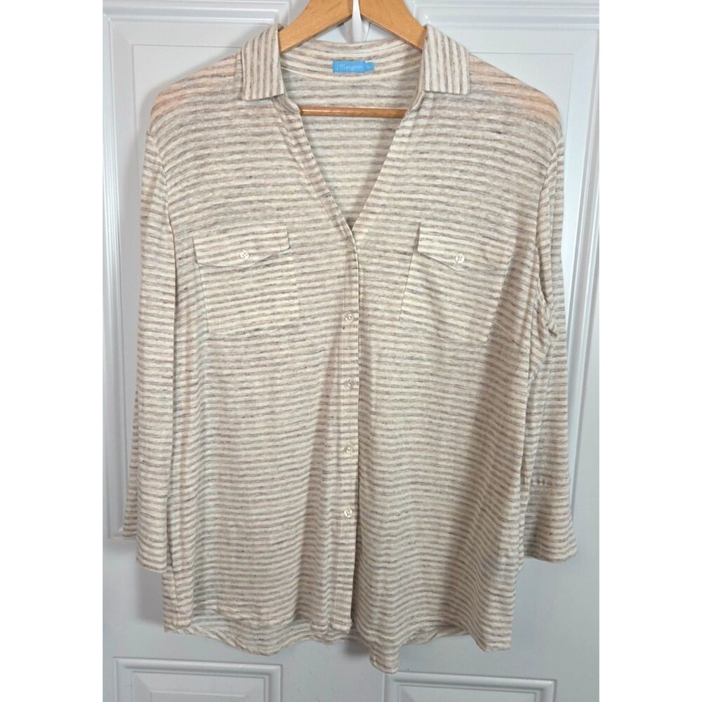 J. Mclaughlin Womens Linen Button-Up Top Size XL